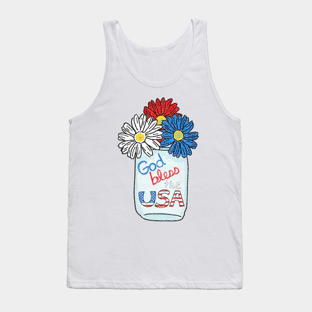 God Bless the USA (Large Print) Tank Top by Aeriskate